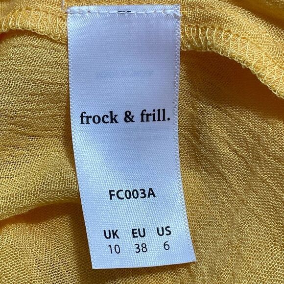 NWT Frock & Frill.‎ Modcloth Sunshine of Your Love Yellow Floral Midi Dress Sz 6 - Picture 7 of 9
